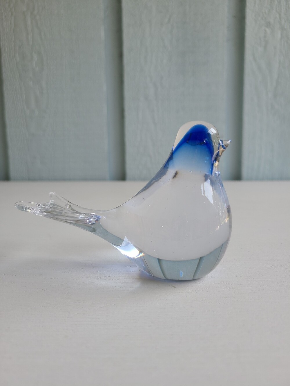 Glass Bird of Happiness Style Clear and Blue